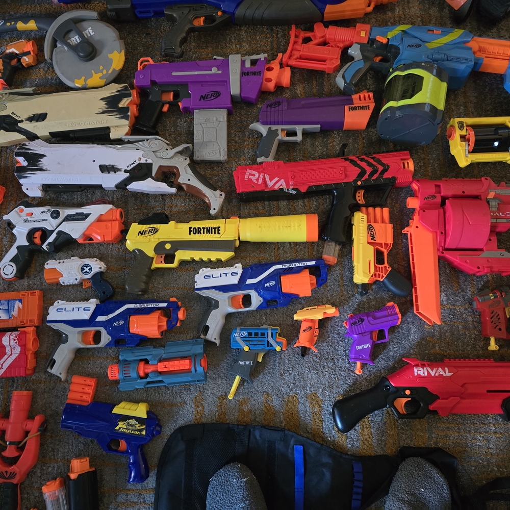 Nerf Elite and Rival Blaster Set - Blue, Orange, Yellow, Red